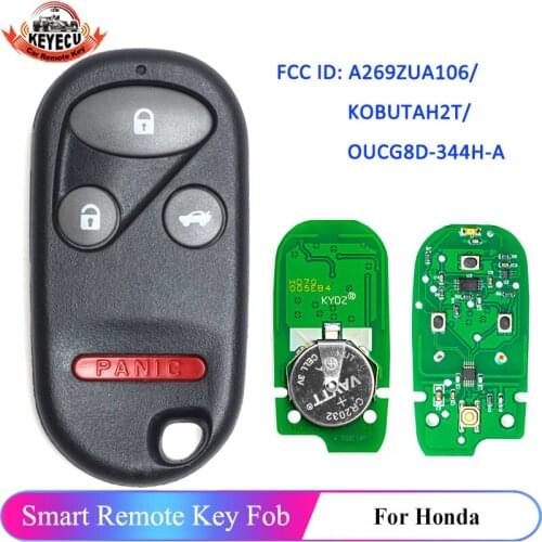 KEYECU 3+1 4 Button A269ZUA106 / KOBUTAH2T / OUCG8D-344H-A Remote Smart Key Fob for Honda CR-V Civic Pilot Accord S2000 Odyssey