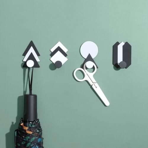 Creative Geometric Multifunctional Hook Kitchen And Bathroom Waterproof Hook Bedroom Wardrobe Dormitory Door Hooks Storage