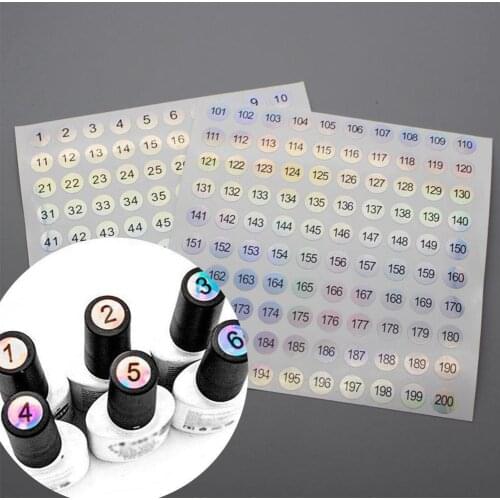 Round Waterproof digital label Nail Number Sticker Digital Label Self-adhesive Number Sticker Gel Polishing Mark Manicure