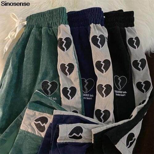 Summer Workout Gym Running Sports Track Shorts Women Letter Broken Heart Embroidery Loose Wide Leg Biker Shorts Casual Shorts