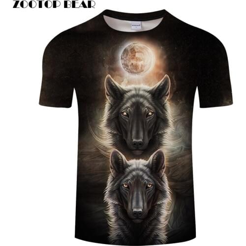 Moon Light tshirt Men Wolf t shirt Anime Tee Summer t-shirt 3D Streetwear Tee Short Sleeve Top Male Hip Hop Drop ship ZOOTOPBEAR