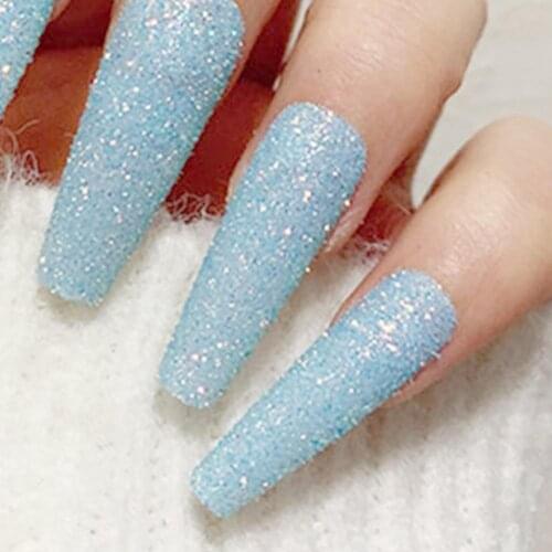 False Nails Fashion Gel Glitter ABS Shine Light False Nail Art Extension Tips for Daily Finger