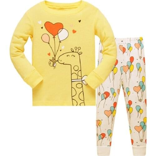 New 2020 Girls Owl 3-8 Pyjamas Kids Cotton Casual Long Sleeve Pajama Girl Animal cute Pajamas Children Cartoon Sleepwear