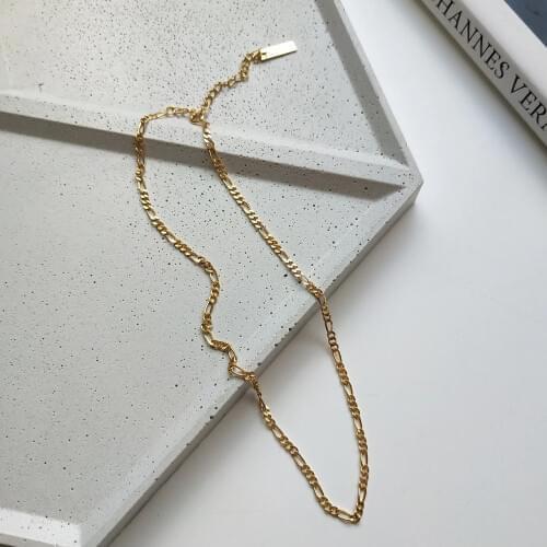 Authentic 925 Sterling Silver Simple Figaro Chain Choker Necklace For Women 2019 Summer Jewelry Gift Gold Solid Silver Necklaces