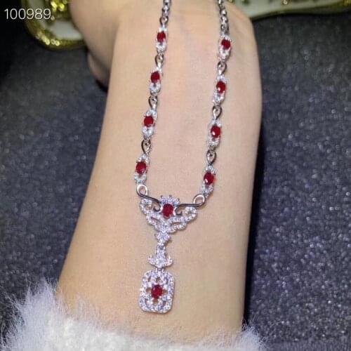 Ruby necklace pendant Origin and natural and Real ruby 925 sterling silver For men or women jewelry