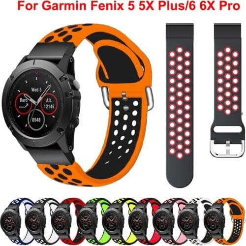 Silicone Quick Release Watchband Strap 26 22MM For Garmin Fenix 6X 6 6S Smartwatch Easyfit Wrist Band Correa Fenix 5X 5 5S 3 3HR