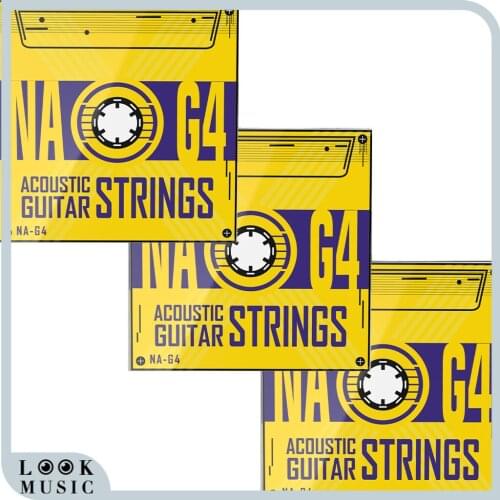 NAOMI 3 Set NA-G4 Acoustic Guitar Strings Hexagonal Core Nickel Bronze Bright Tone Extra Light Guitar Accessories