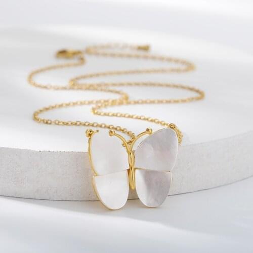 Vintage Gold Color Chain Butterfly Chain Pendant Choker Necklace Women Statement Collare Bohemia Beach Jewelry Gift Collier