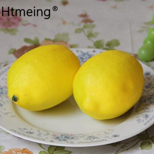 1 PCS Lifelike Artificial Lemon Decorative Plastic Solid Artificial Fruit Cabinet Home House Decor Party Fake Fruit
