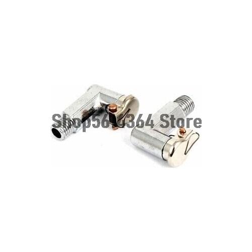 8mm Male Thread L Type Metal Spring Cap Oil Grease Cup Silver Tone 2Pcs
