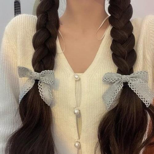 New Spring Summer Hollow Lace Bows Hair Clips Handmade Fabric Cotton Hairpins Hand Hair Accessories for Girls Head Wear