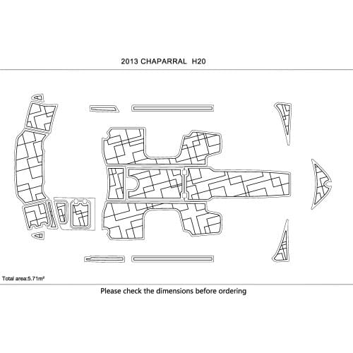 2013 CHAPARRAL H20 cockpit swimming platform 6mm EVA Non-slip mat fAUX TEAK FLOOR CARPET MAT