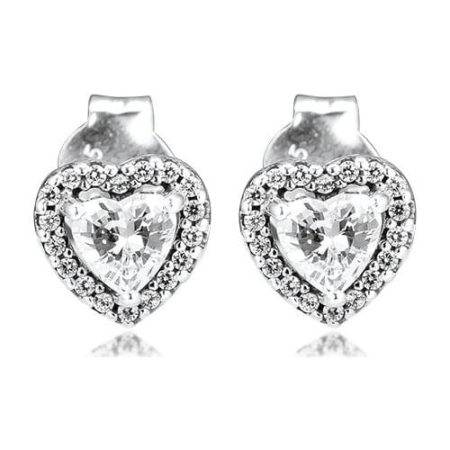 2020 Elevated Heart Female Christmas Winter Aesthetic Free Shipping Jewelry Stud 925 Sterling Silver Earrings for Women