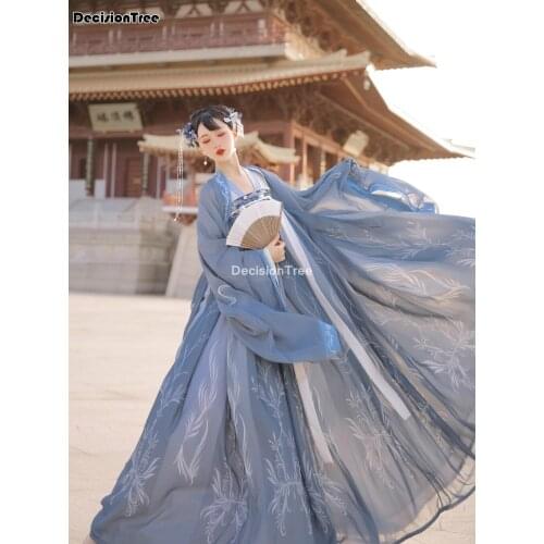 2021 hanfu costume for women chinese traditional fairy classical dance outfit han tang song dynasty ancient lady long dress