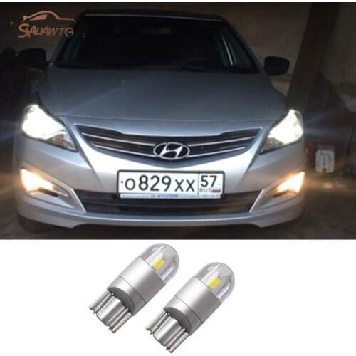 2X For Hyundai Solaris Accent i30 ix35 Elantra Santa fe Getz i20 Tucson Sonata i40 Coupe T10 194 W5W Car Clearance Light
