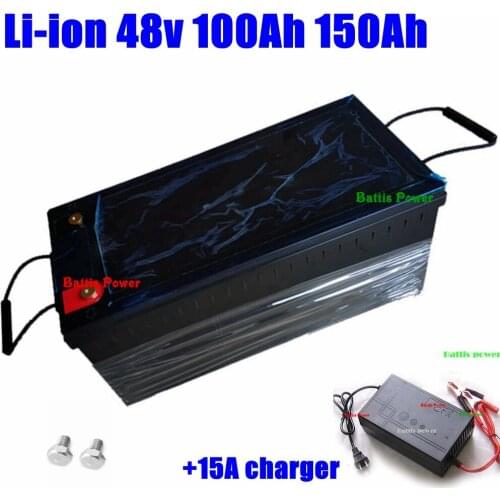48v 150AH li-ion Lithium Replace power wall battery 48v 100Ah 5kwh 7kwh for Solar System backup RV EV inverter + 15A charger