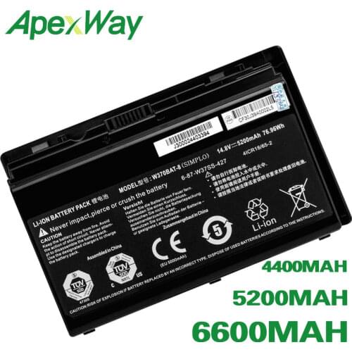 ApexWay W370BAT-8 Battery for CLEVO W370SK W37SS W350ETQ W370ET NP6350 NP6370 XMG A522 XMG A722
