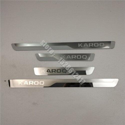 Car Styling Door Sill Strip for Skoda KAROQ 2017-2021 Stainless Steel Scuff Plate Peda Pedal Cover Stickers