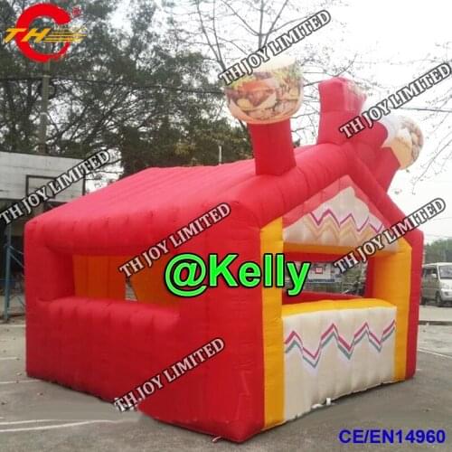 Free door shipping custom make Inflatable Ice Cream Selling Booth, popcorn cotton candy snack booth shelter for children party