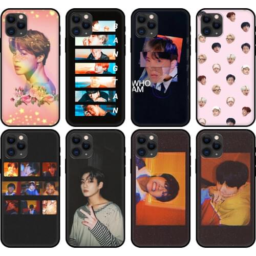 Black tpu case for iphone 5 5s se 6 6s 7 8 plus x 10 cover for iphone XR XS 11 pro MAX case KPOP Jin SUGA j-hope RM Jimin V