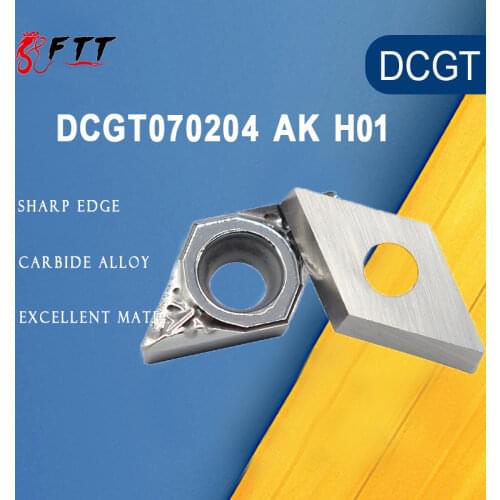 DCGT070204 AK H01 DCGT 070204 Aluminum cutter blade Insert Cutting Tool turning tool CNC Tools AL +TIN Alloy wood