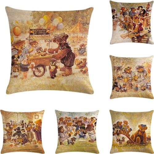 Decorative throw pillow case cover square shape Cartoon Lovely Bear de coussin cushion cover for sofa home almofadas ZY165