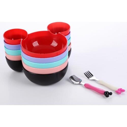 Kids Infants Feeding Baby Bowl Dinnerware set Cartoon Creative Plate child Plastic Children Tableware Lovely Lunch Tray Dishes
