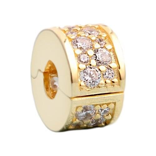 S925 sterling silver golden glitter elegant fixing clip suitable for original bracelet positioning buckle
