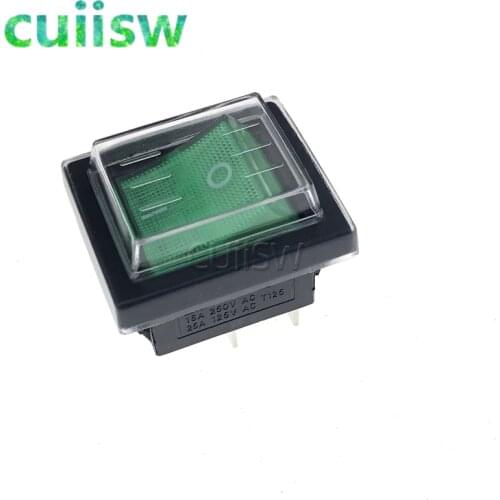 Latching Rocker Switch Power Switch I/O 4 Pins with Light 16A 250VAC 20A 125VAC KCD4 31*25mm