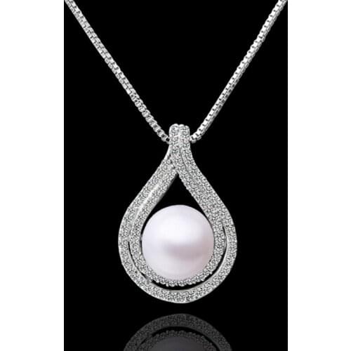 Garilina Fashion White drop-shaped pendant (without chain) trend Round pearl necklace for women AP2102