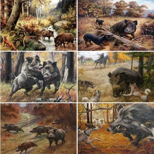 EverShine Diamond Embroidery Pig Full Square Diamond Painting Animal Cross Stitch Mosaic Picture Of Rhinestones Handmade Hobby