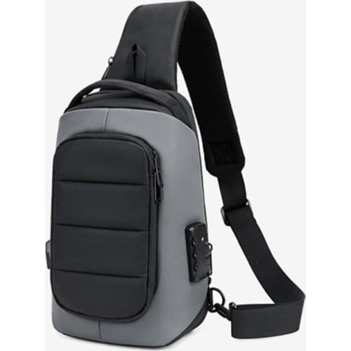 Mens backpack Mens Chest Bag USB Chaging Anti-Theft Bag with Lock School Shoulder Bag Diagonal Package Messenger Travel Bag