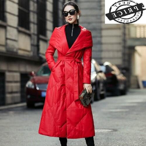 Real Genuine 100% Leather Jacket Autumn Winter Coat Women Clothes 2021 Korean Vintage Sheepskin Down Coat Chaqueta Mujer ZT3262