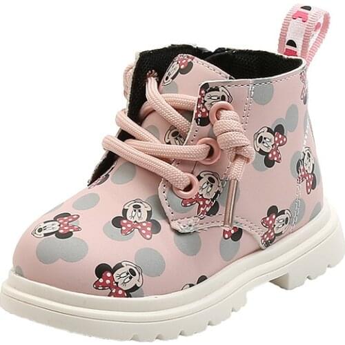 Disneys new autumn and winter childrens casual shoes for boys and girls baby soft-soled toddler shoes Mickey mouse boots