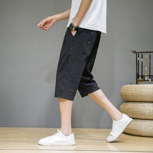 New Mens Solid Flax Shorts Chinese Style Linen Solid Color Short trousers Male Summer Breathable Flax Shorts Harajuku Plus Siz