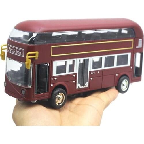 New products 1:50 alloy pull back double-decker travel bus model,city sightseeing car toy,2-door sound and light bus