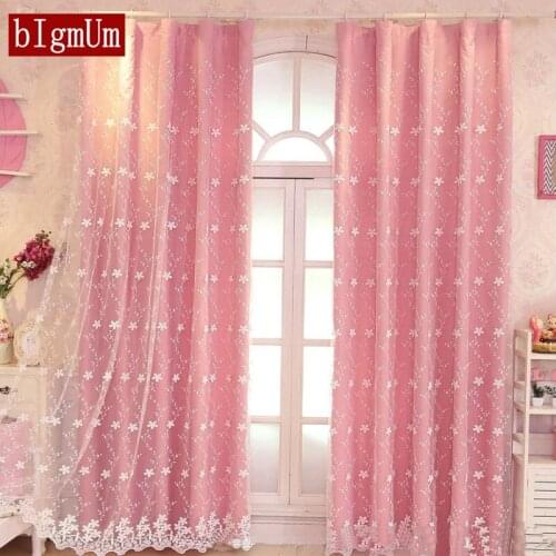 Solid Color Curtain+Embroidery Tulle Blackout Curtains for Living Room Simple Luxury Window Screen Cortinas Blinds Customized
