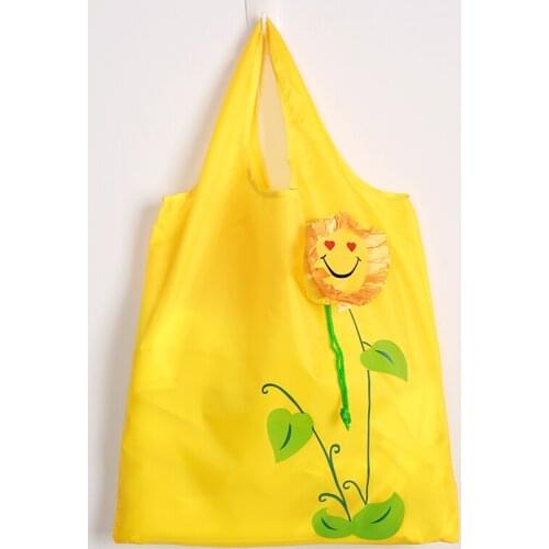 Sun flower Creative environmental storage bag Handbag Foldable Shopping Bags Reusable Folding Grocery Nylon eco tote Bag