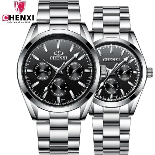 Couples Watch Three-Eye Casual Mens Trending Gifts for Women Lover Watch Pair for Couples Designer Unique Quartz 2020