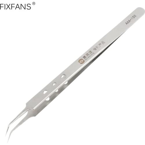 FIXFANS 16cm Long Precision Stainless Steel Tweezers with Fine Tips for Electronics Mobile Phone Repair Tools Soldering Tweezers