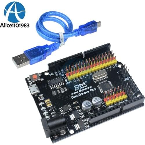 Duemilanove Plus Development Shield Board CH340G ATmega328P Microcontroller Board FT232 Micro USB Module For Arduino Cable
