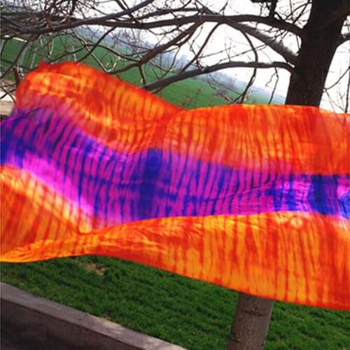 New China real Silk dancing Veil Scarf 100% original Tie-dyed silk Veils Stage show Silk Scarf Veils belly dance Veil