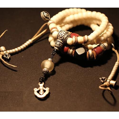 Tibetan Designer Mala Corozo Nut Beads Bodhi Seeds Beads Mala Tibetan Rosary Beads Buddhist Prayer 108 Beads