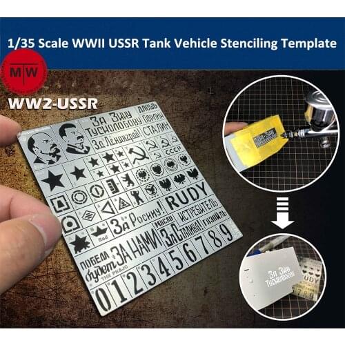 1/35 Scale WWII USSR Tank Vehicle Stenciling Template Leakage Spray Plate Model Building Tools AJ0022