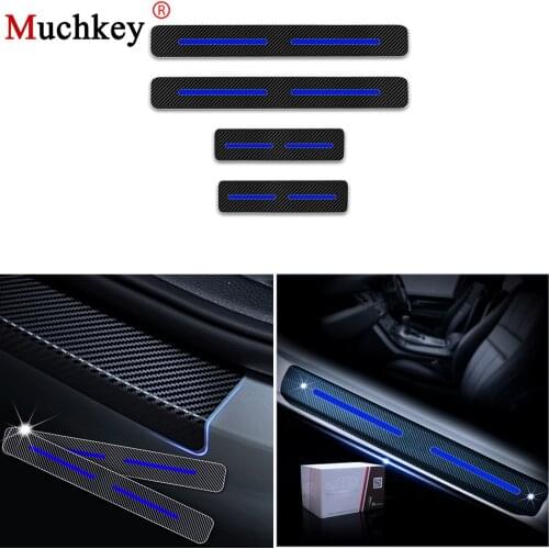 Carbon Fiber Sticker Car Door Sill Protector Scuff Plate For JAGUAR XF Car Accessories Stickers Car-Styling 4pcs