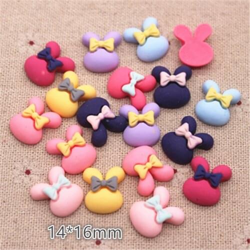 50PCS Mix Colors Cute Resin Small Long Ear Rabbit Flat back Cabochon DIY Jewelry/Craft Scrapbook Decoration,14*16mm