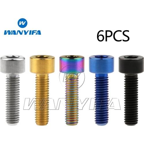 Wanyifa Titanium Ti Bolt M5x18mm Screw Allen Head Screws for Bike Stem 6Pcs/lot