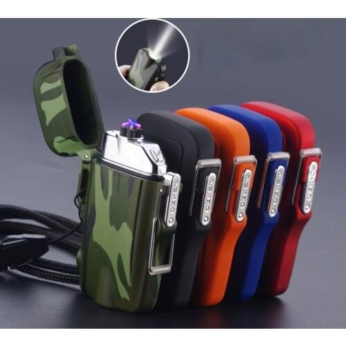 Double Arc Lighter, Waterproof Torch, Outdoor USB Rechargeable Cigarette Lighter Smoking Accessories for Weed Gadgets for Men