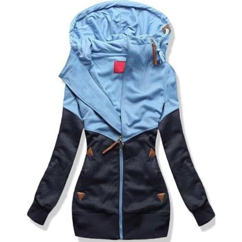 Oversize Double Hooded Sweatshirt Women Long Sleeve Autumn Spring Coat Patchwork Pocket Zipper Hoodie Plus size 3XL 4XL 5XL