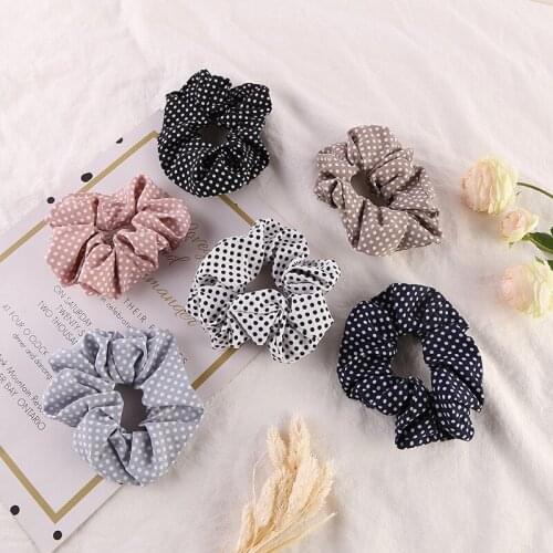 New arrival Fashion women lovely vintage dot Hair bands elegant hair scrunchies girls hair Tie Accessories Ponytail Holder